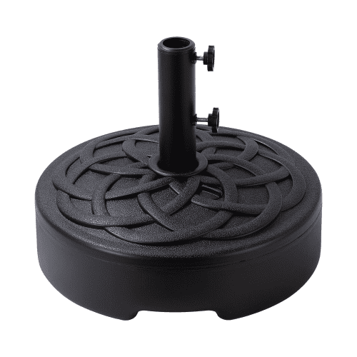 Black Plastic Round Patio Umbrella Base with Wheels