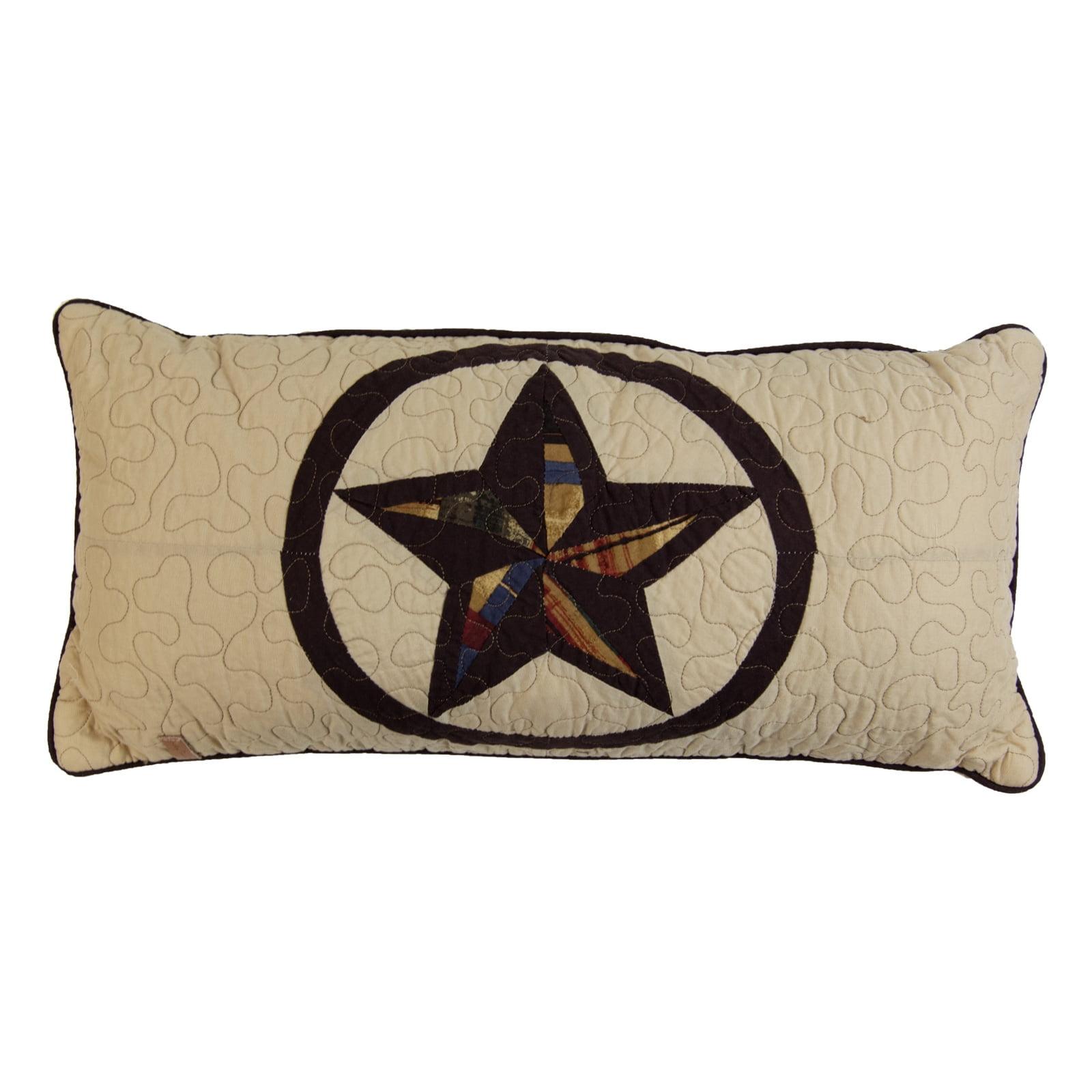 Donna Sharp Rustic Star Cotton Star Decorative Pillow - Rustic Theme Rectangle Star Pillow - Machine Washable