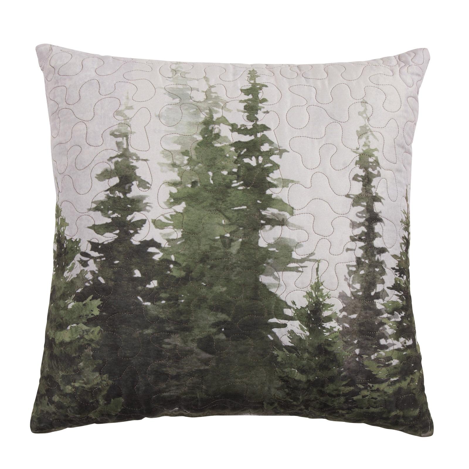 Donna Sharp Throw Pillow - Bear Panels Lodge Decorative Throw Pillow with Tree Design - Square