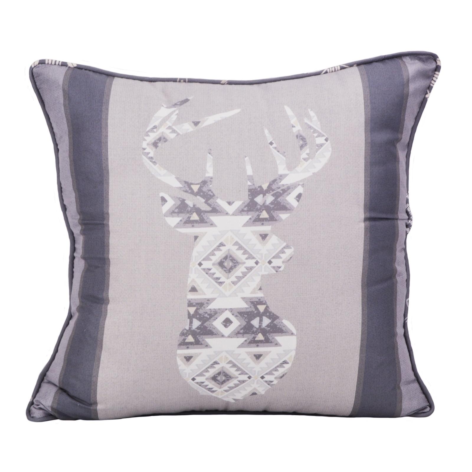 Medium Lavender Rustic Deer Decorative Throw Pillow