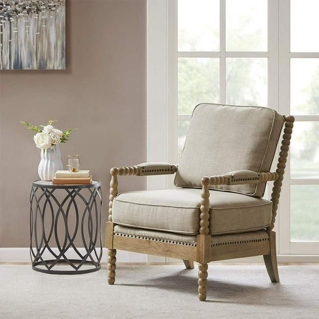 Madison Park Lyla Accent Chair Beige: Upholstered, Plywood Frame, Removable Cushions