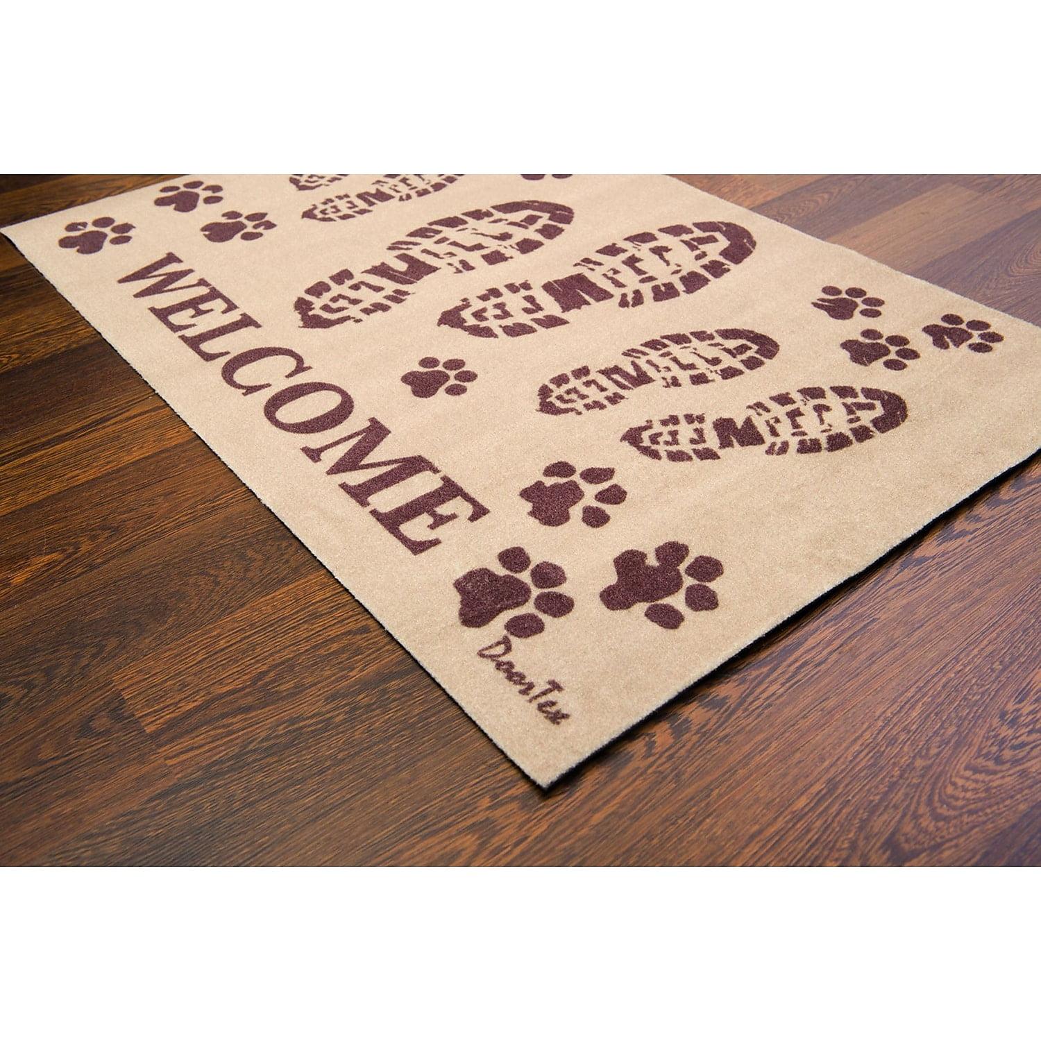 Welcome Dog and Boot Print Vinyl Door Mat - 24" x 39"