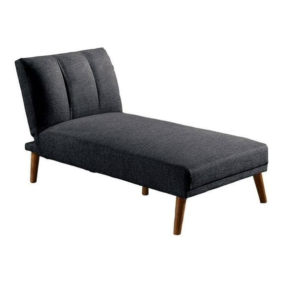 62 in. Dora Modern Adjustable Chaise Lounger with Channel Tufting, Black