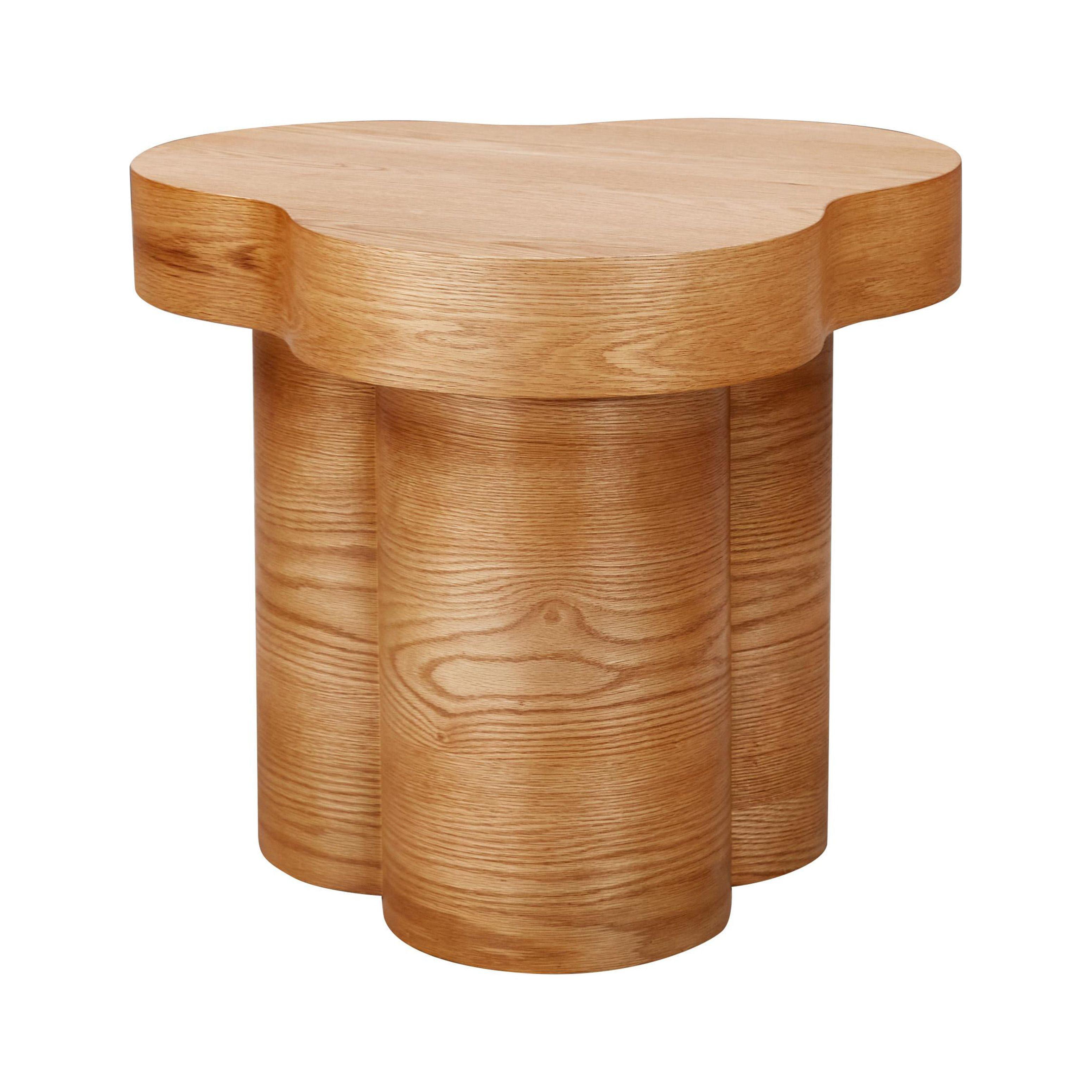 Natural Oak Abstract Shaped Accent Table