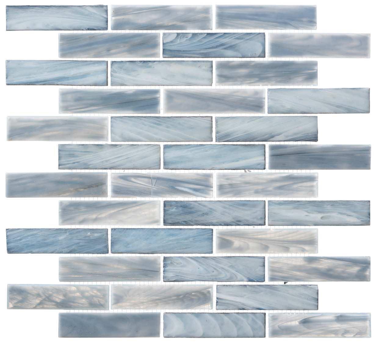 Dorian 1-in. x 4-in. Beveled Brick Joint Satin Glass Wall & Floor Mosaic Tile