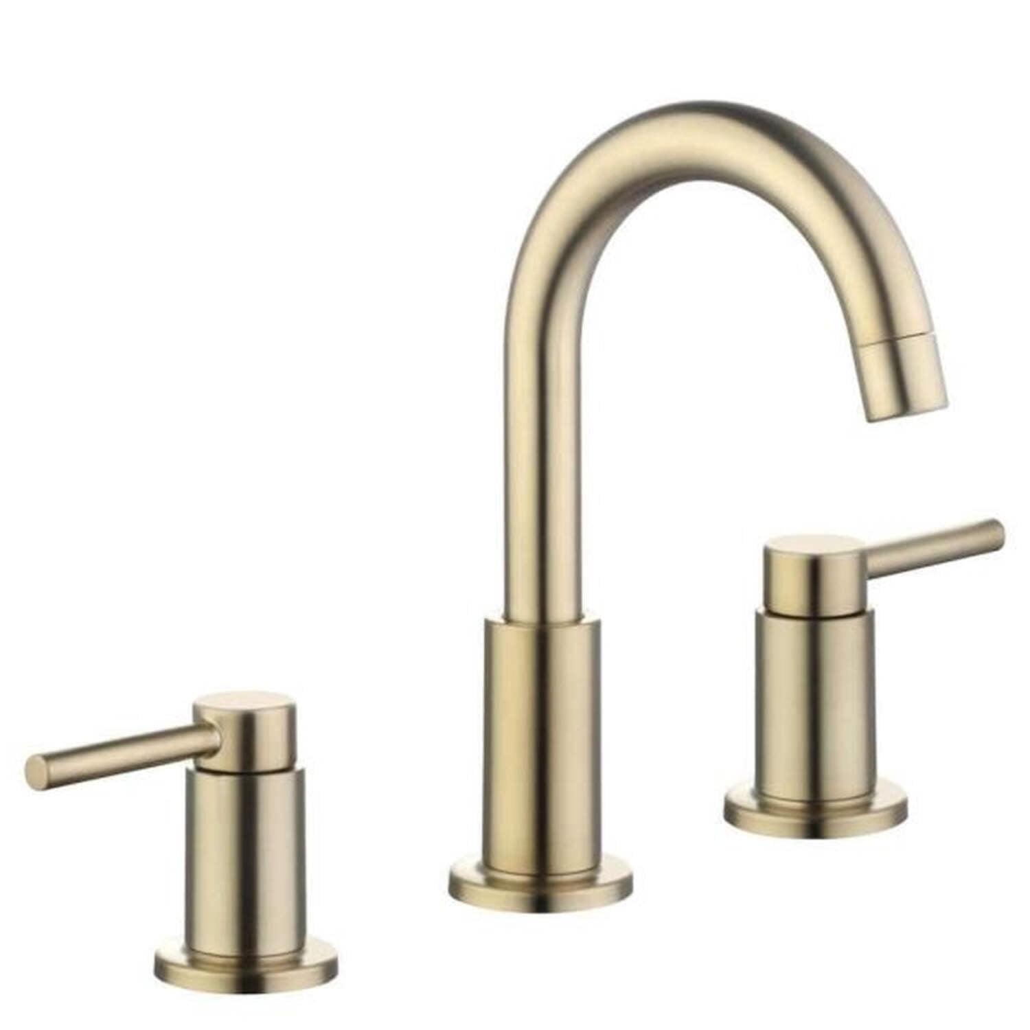 Matte Gold Widespread Double-Handle High-Arc Bathroom Faucet