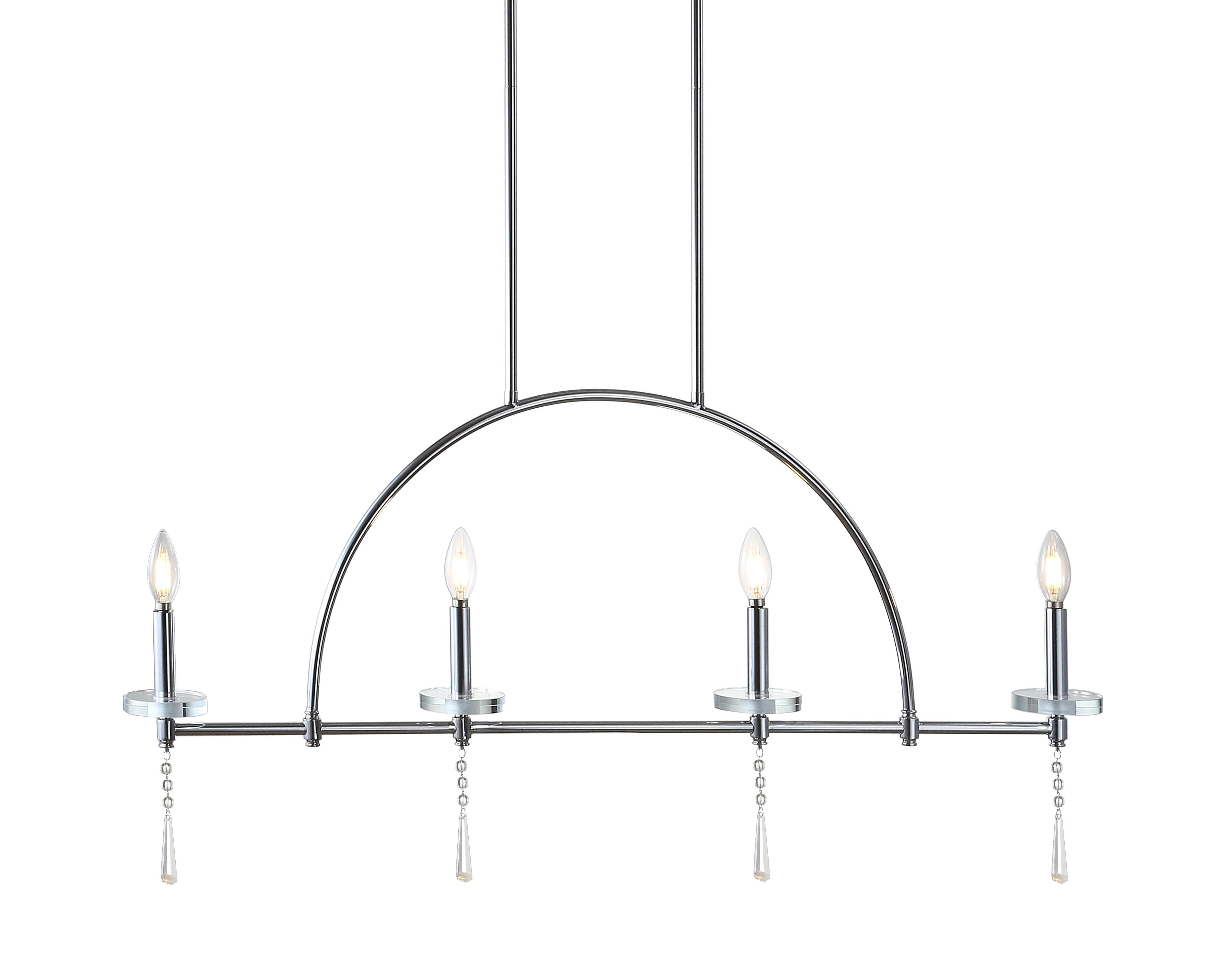 Doris Contemporary Chrome 41" LED Linear Pendant with Crystal Accents