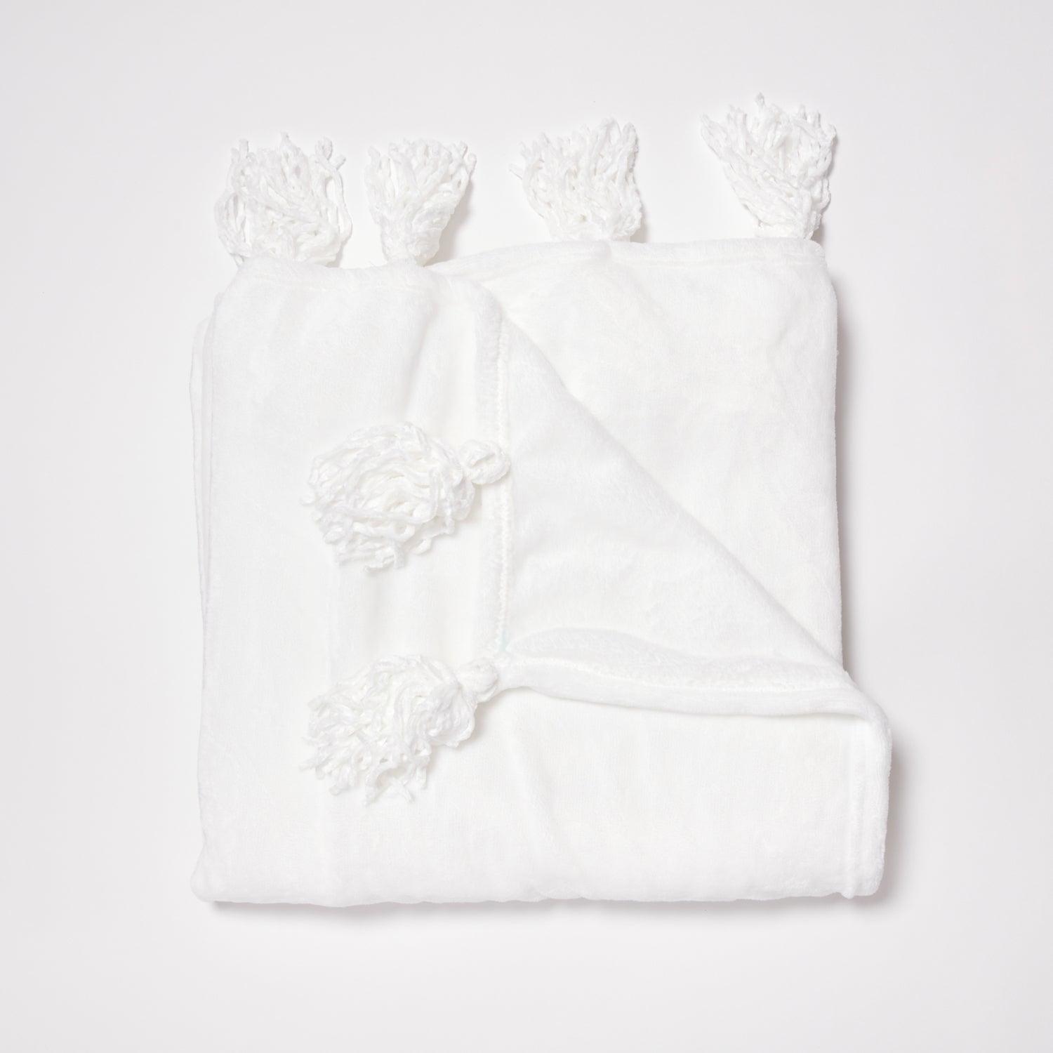 Dormify Tassel Fringe Throw, Ivory,  Dorm Room Accent & Decor Lighting,  Bedroom & Dorm Room Accent Essential