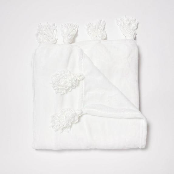 Dormify Tassel Fringe Throw, Ivory,  Dorm Room Accent & Decor Lighting,  Bedroom & Dorm Room Accent Essential