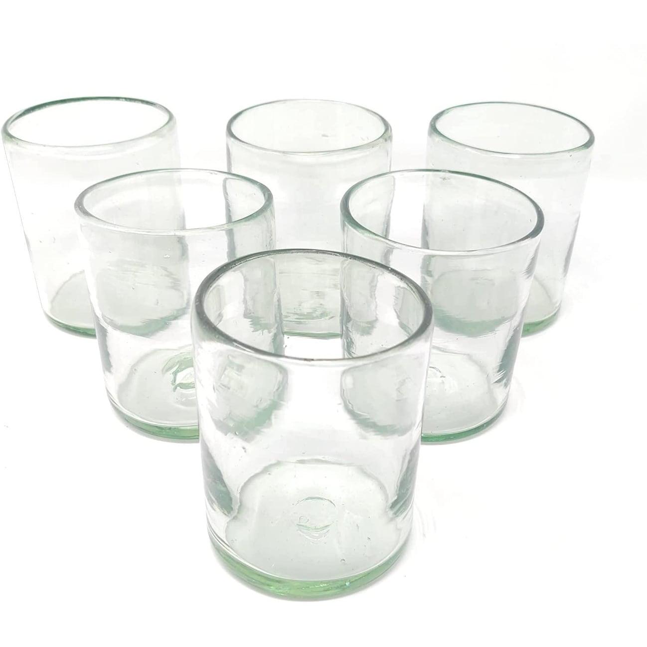 Hand Blown Clear Mexican Glass Tumbler Set of 6