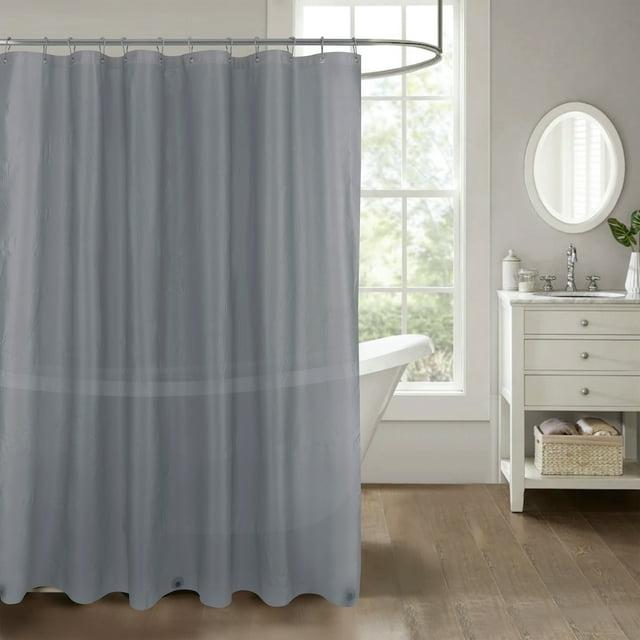 Dots Embossed Peva Shower Curtain Liner Embossed with Magnets Grey