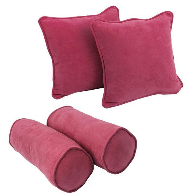 Bery Berry Microsuede Corded Throw Pillow and Bolster Set