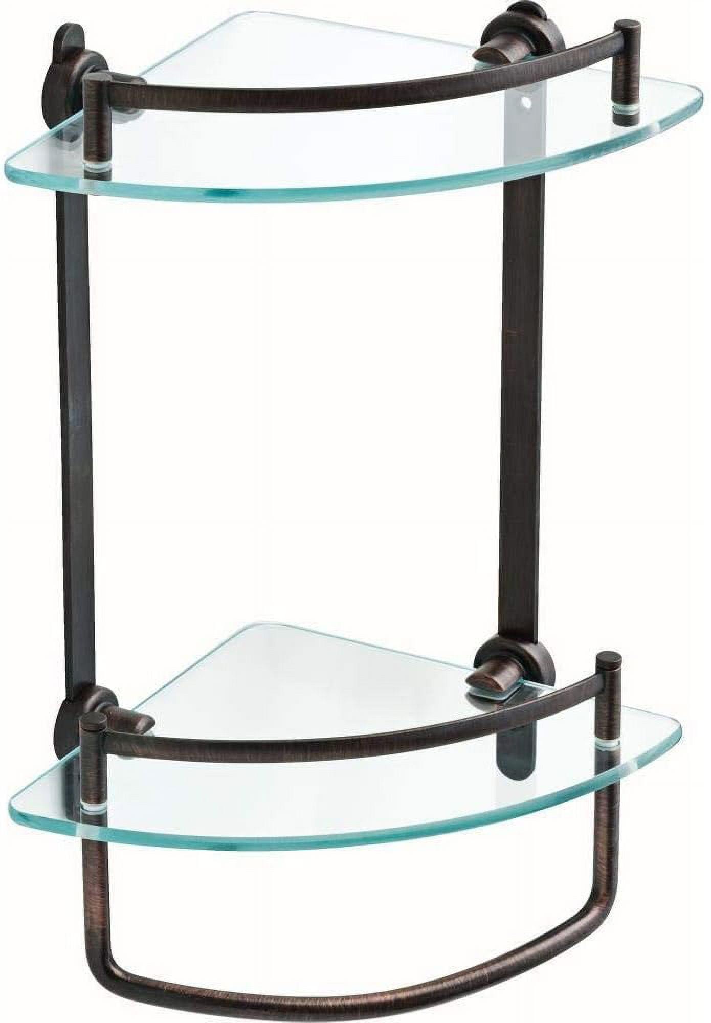 Venetian Bronze Corner Glass Shelf with Towel Bar