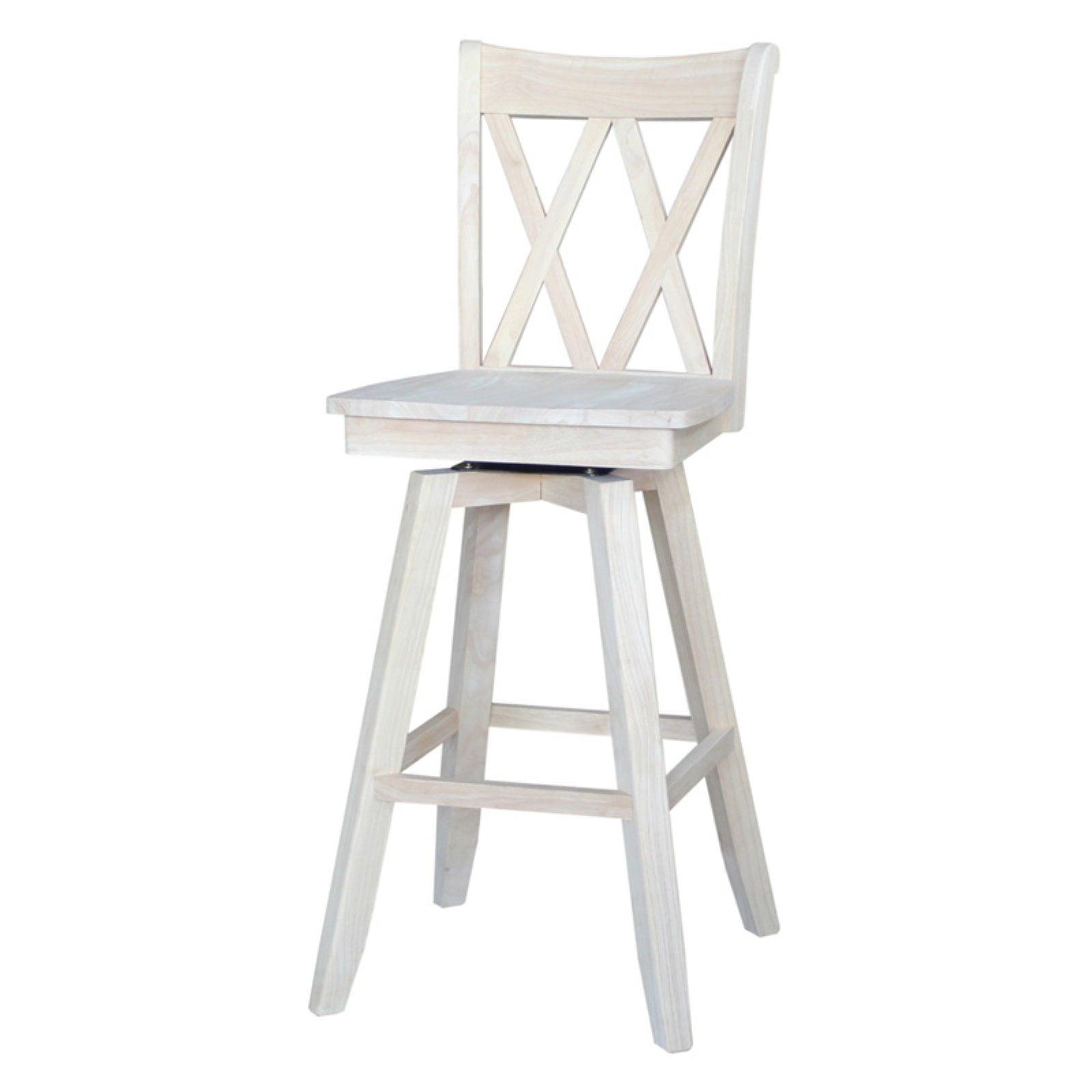 International Concepts Double  inchesX inches Back Bar Height Stool - With Swivel 30 inches Seat Height