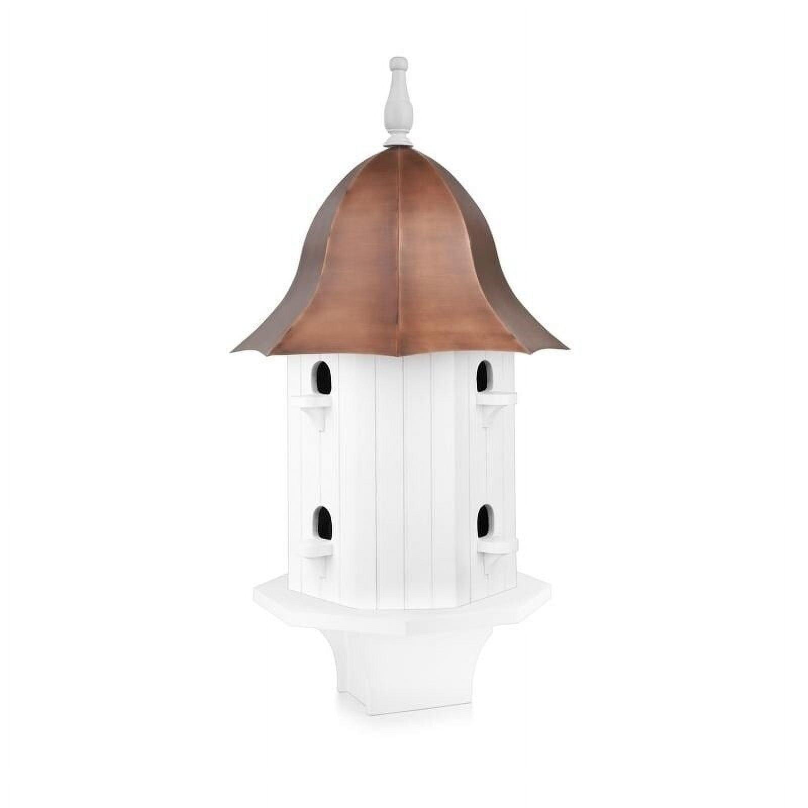 Dovecote Manor Pure Copper Bird House - White - Good Directions: Mango Hardwood Base, No Assembly Required