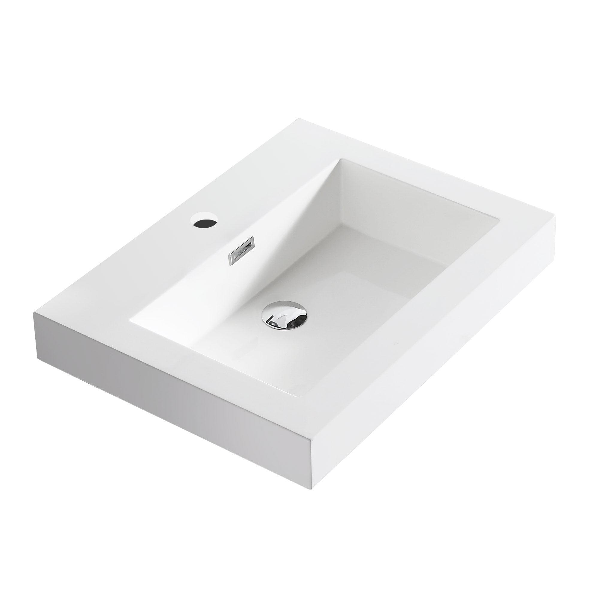 Dowell 24" Rectangular Drop-In Bathroom Sink with Overflow