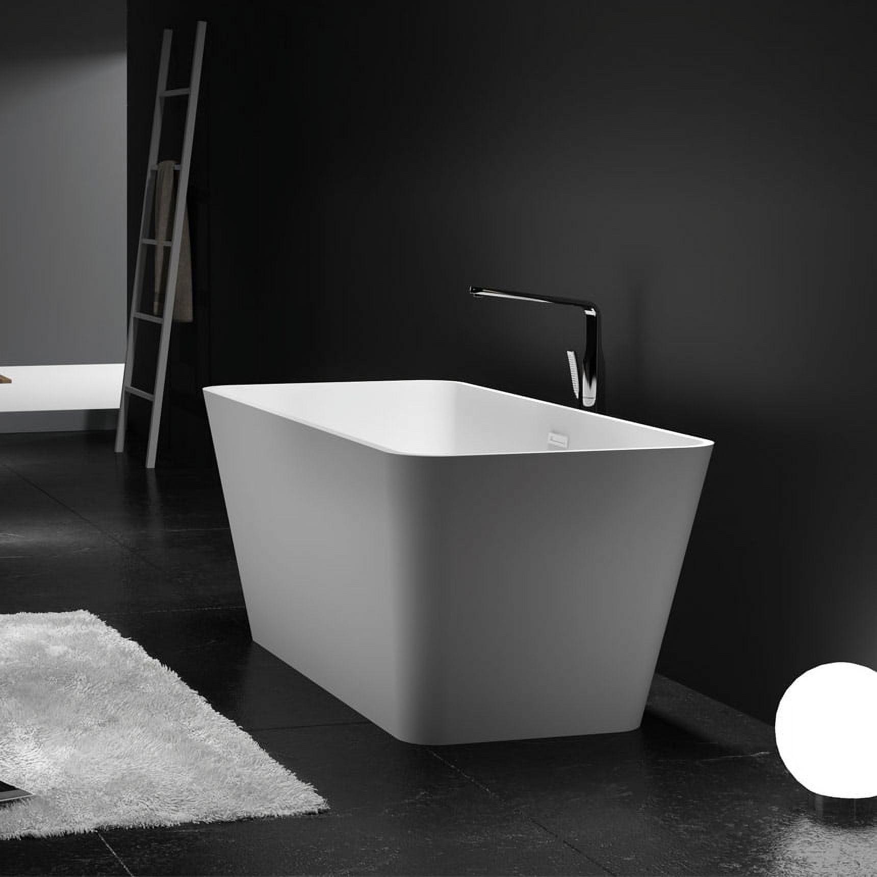 59'' Matte White Acrylic Freestanding Soaking Bathtub