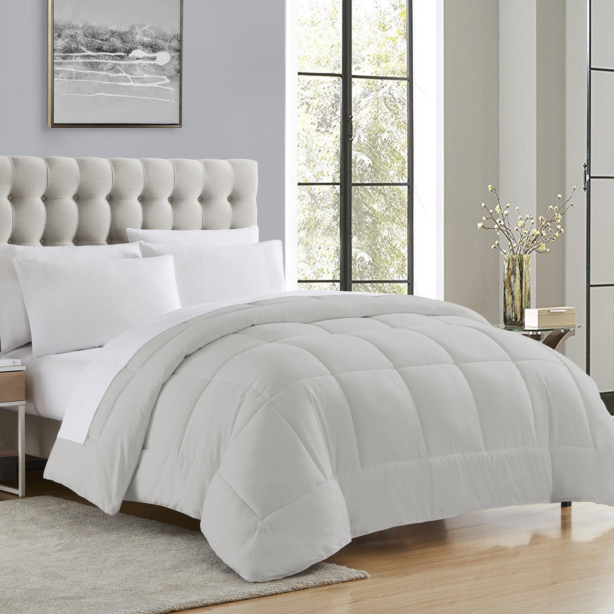 Full Silver Reversible Microfiber Down Alternative Comforter