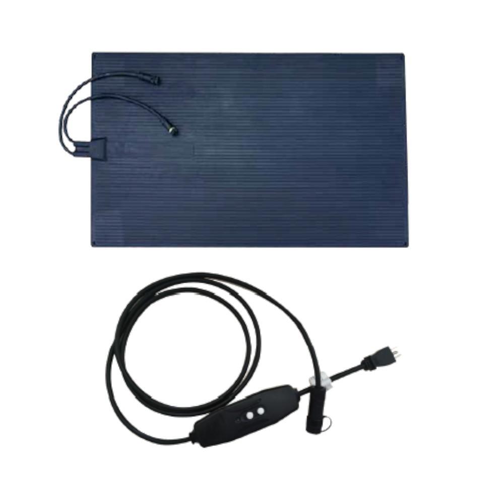 Blue 23x40 Inch Rubber Snow Melting Mat with GFCI Cord