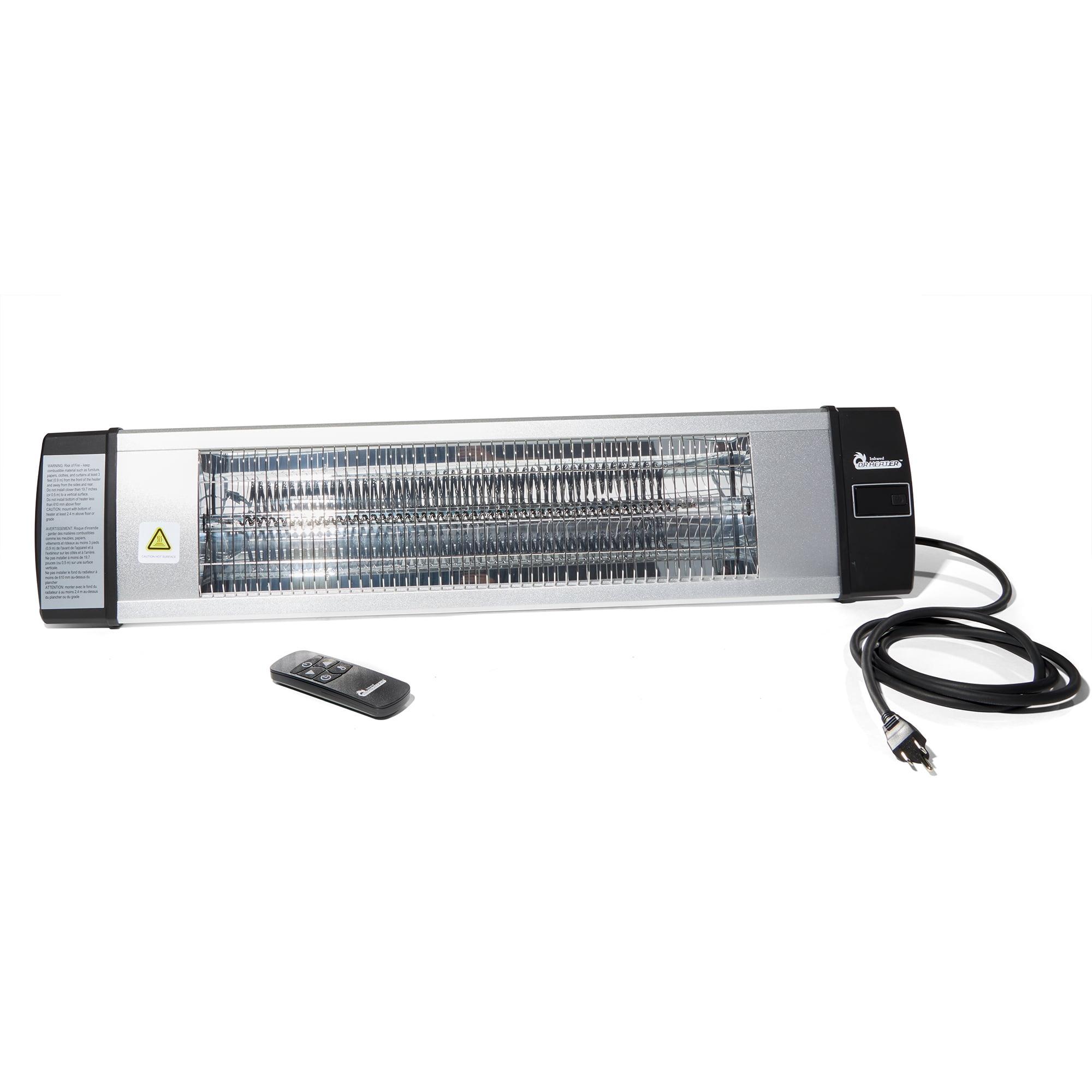 Black 35-Inch Electric Infrared Patio Heater with Remote