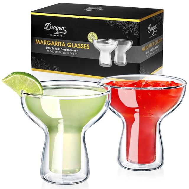 Dragon Glassware 12 oz Margarita Glasses Clear  Set of 2