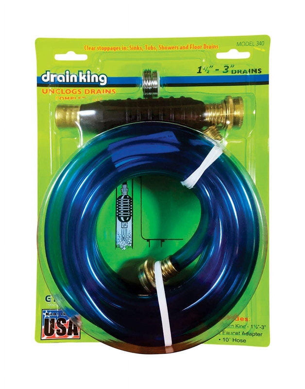 Drain King 10 ft Blue Hose Drain Unclogging Kit