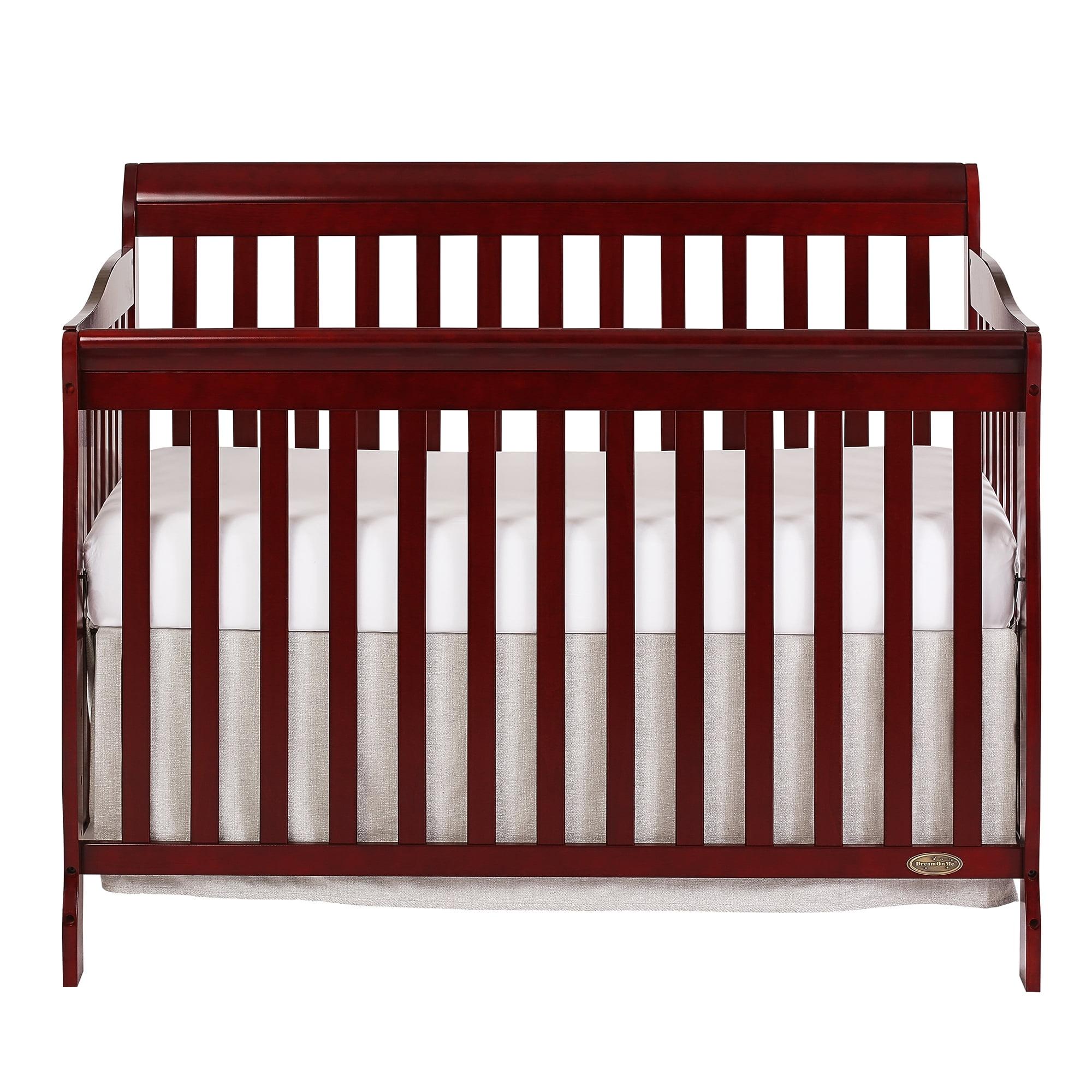 Dream On Me Ashton 5-in-1 Convertible Crib, Cherry, Greenguard Gold and JPMA Certified