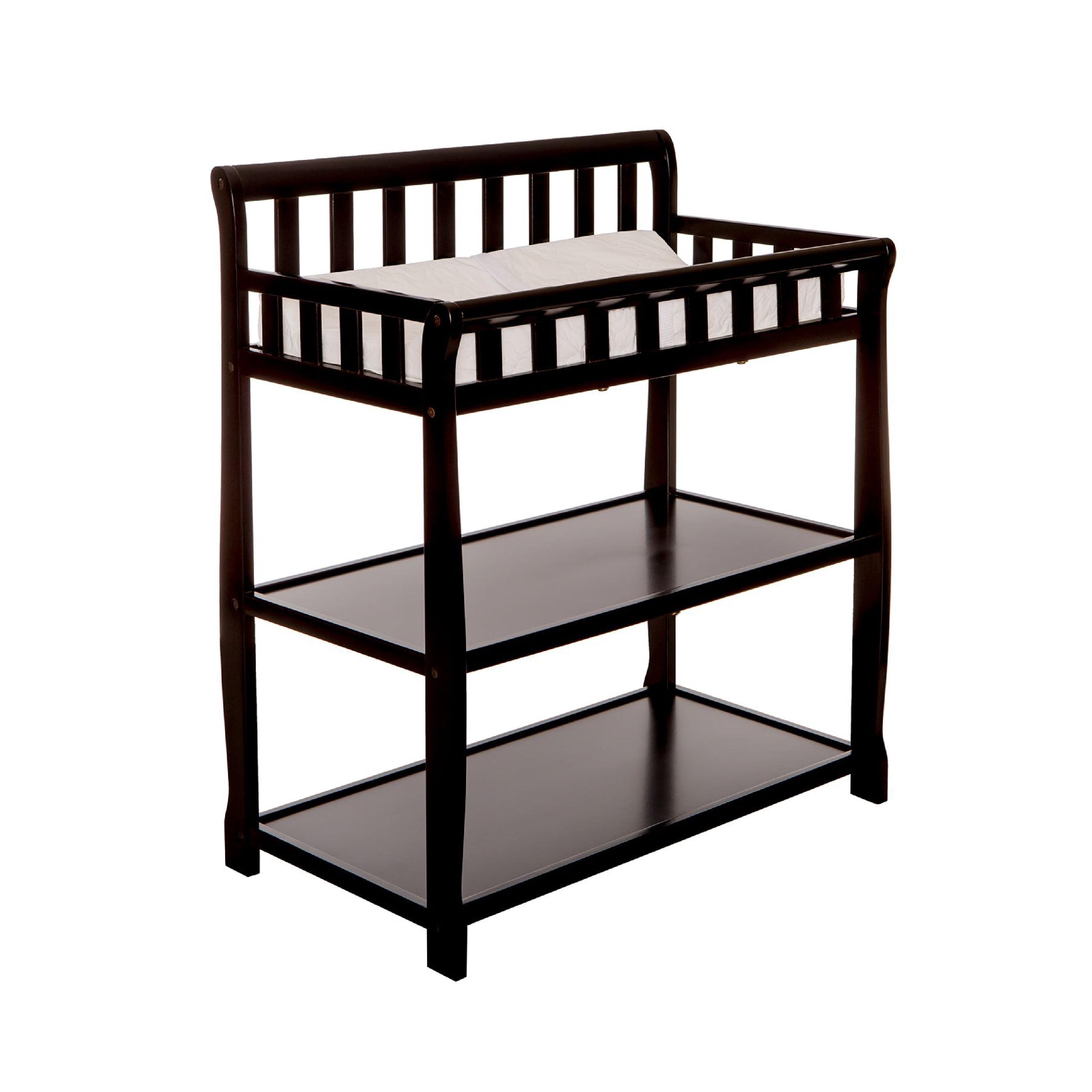 Ashton Black Pinewood 2-in-1 Changing Table with Safety Strap