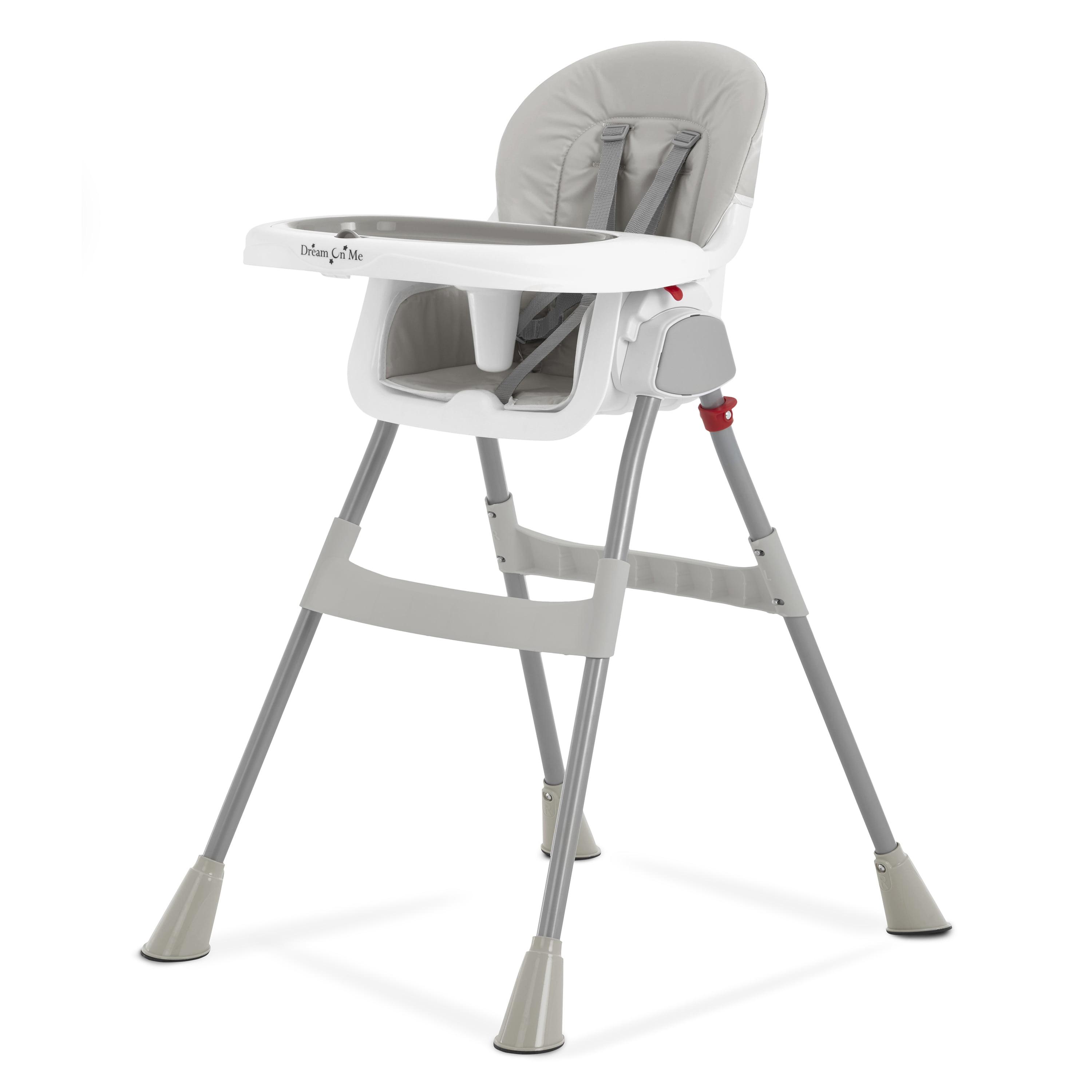 Dream On Me Portable 2-In-1 Table Talk High Chair - Convertible Compact and Lightweight, Grey