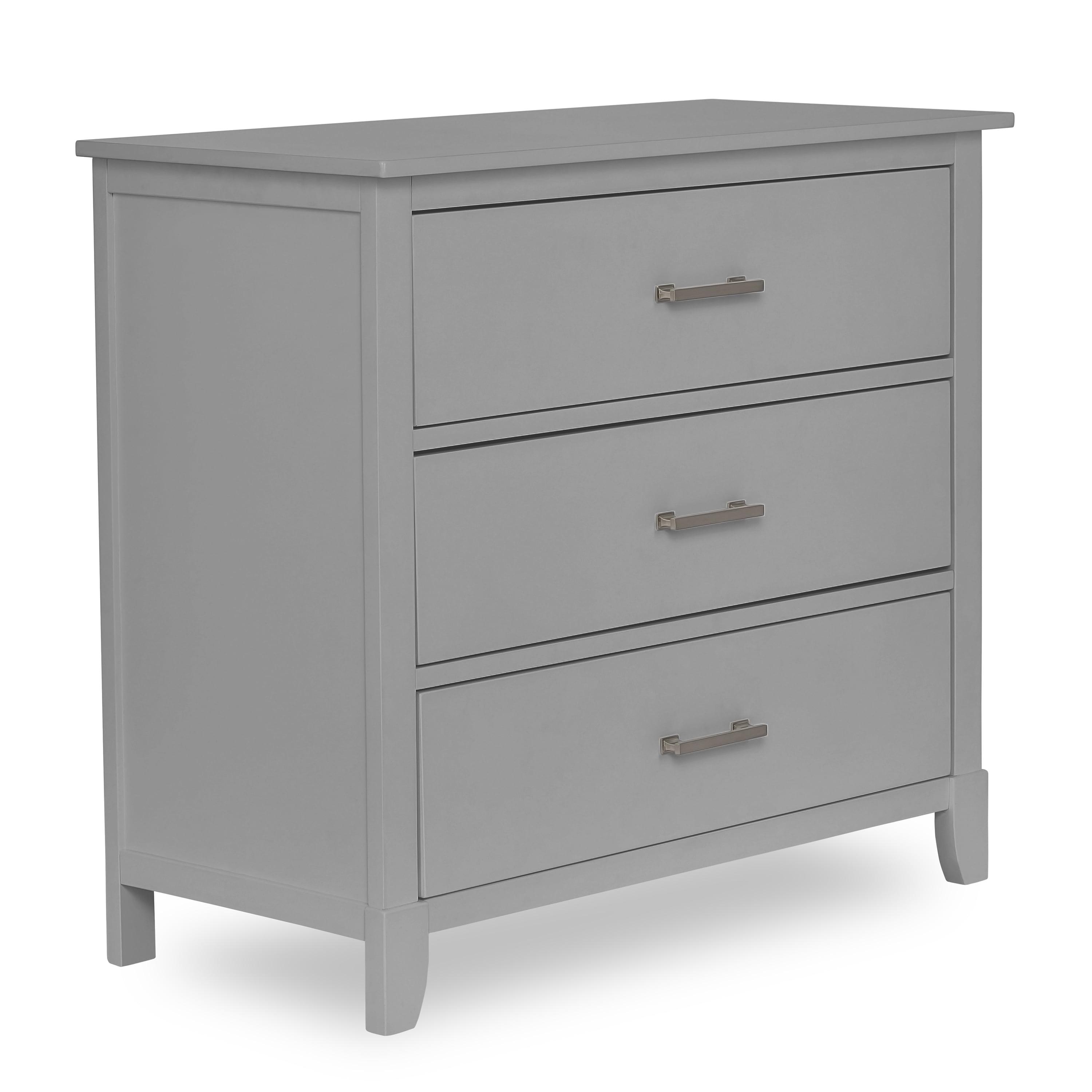 Mid-Century Modern Cool Grey Nursery Dresser with 3 Drawers