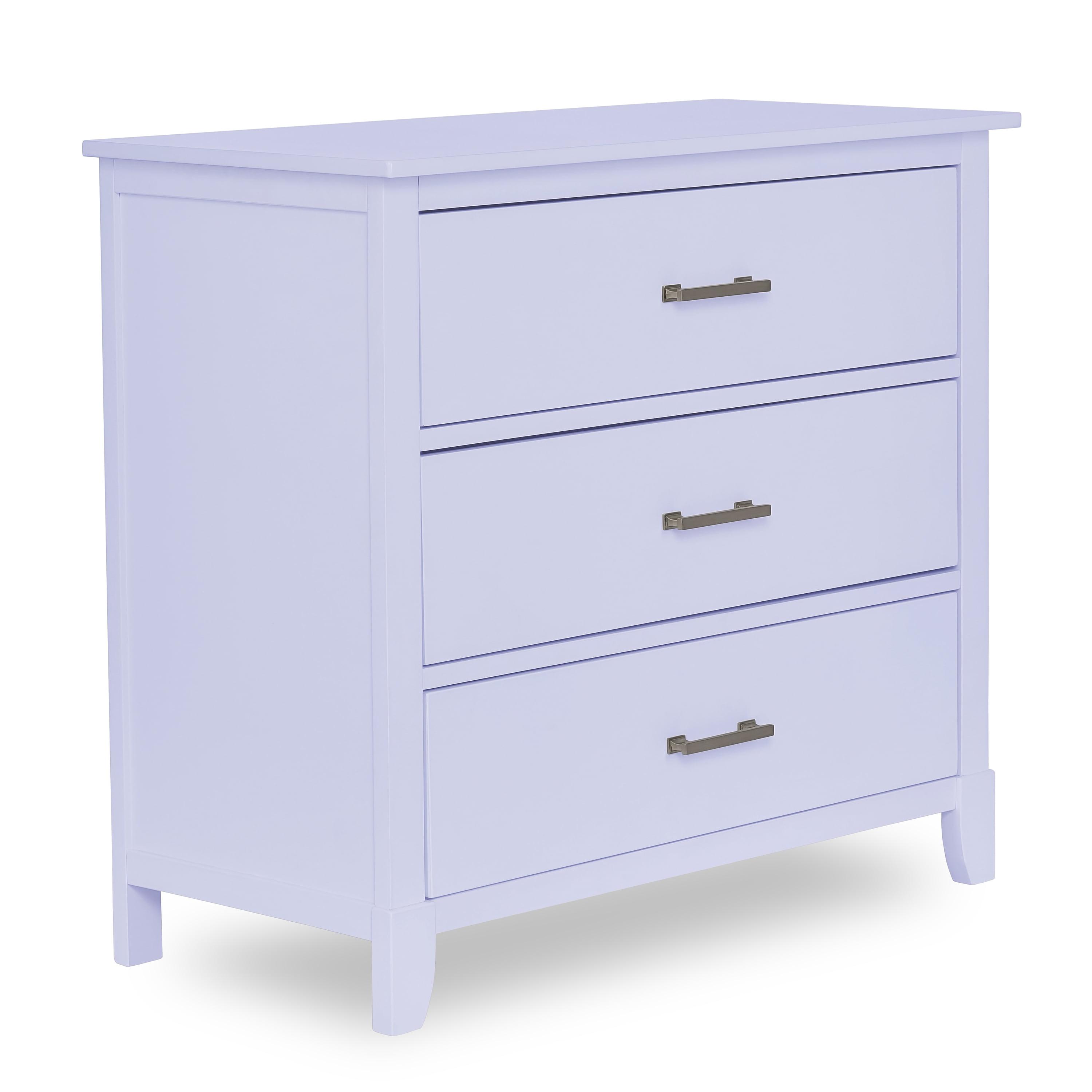 Lavender Ice Mid-Century Modern Nursery 3-Drawer Chest