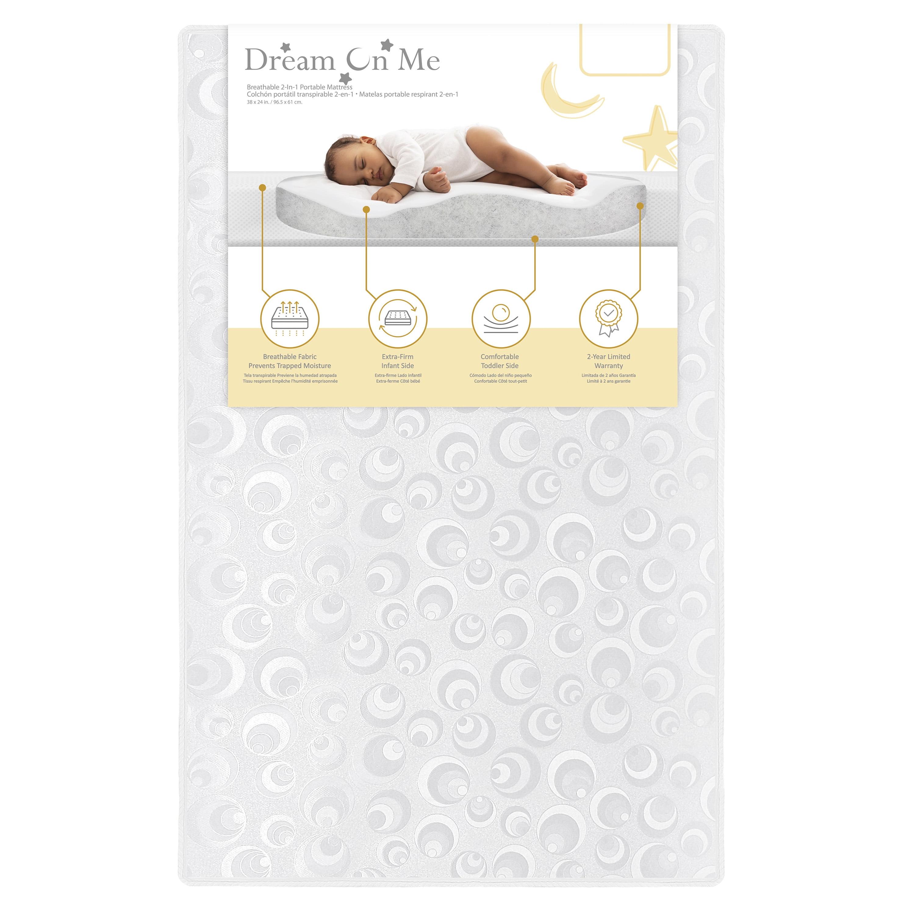 Dream On Me White 3" Portable Mini Crib Mattress