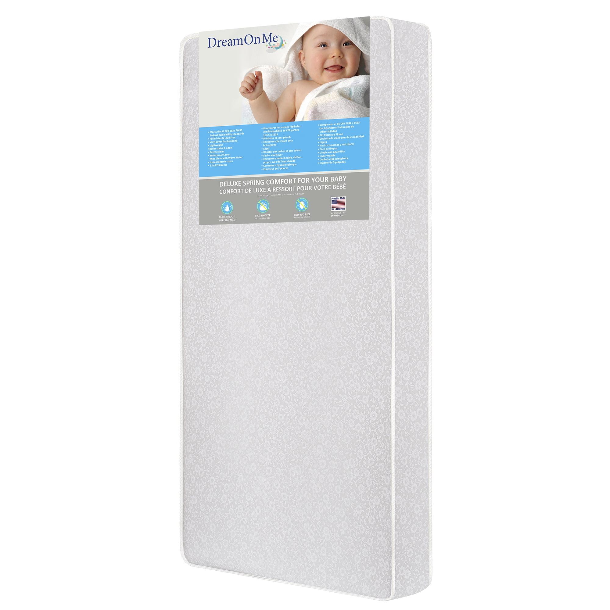 White Gel Memory Foam Waterproof Crib and Toddler Mattress