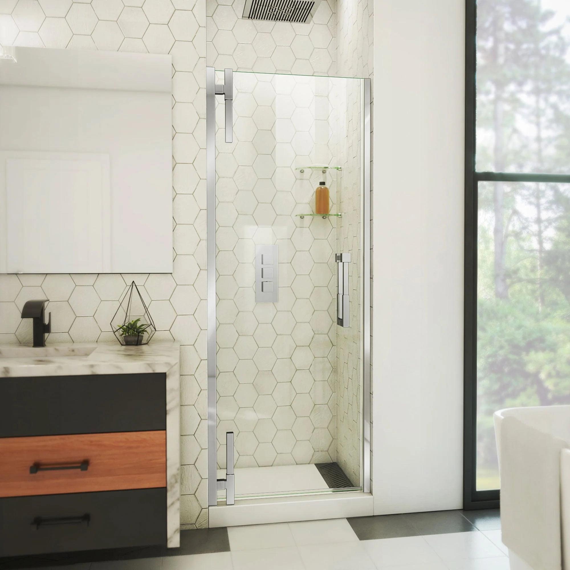 Chrome Frameless Pivot Shower Door 30" x 72"