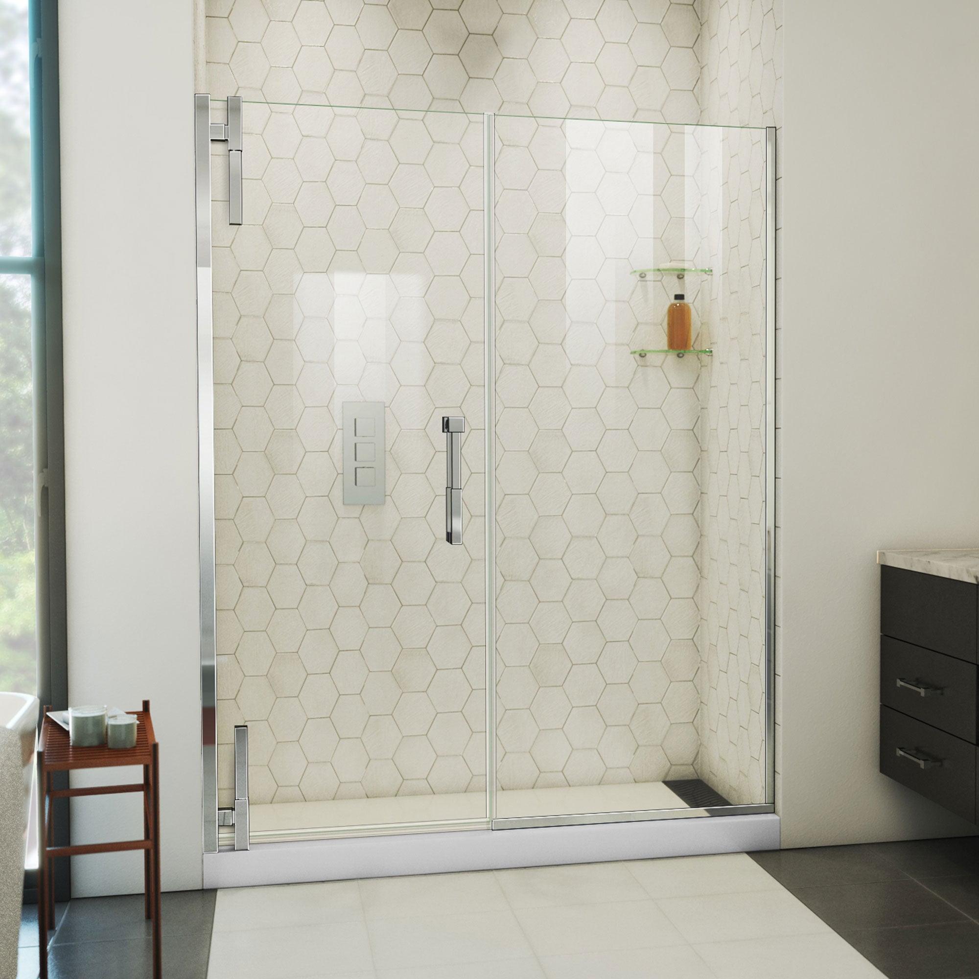 DreamLine Ascend 58-59 in. W x 72 in. H Frameless Pivot Shower Door