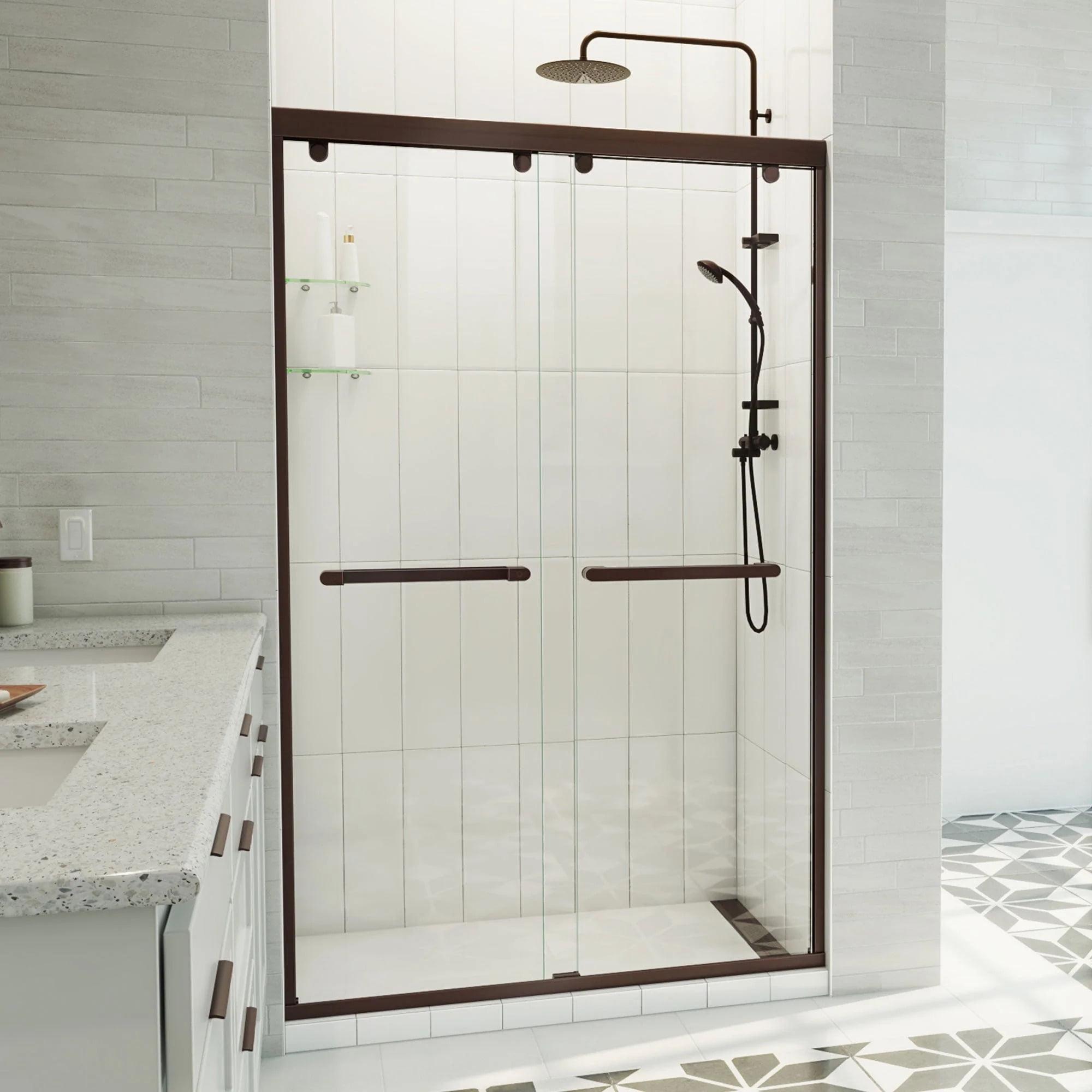 Charisma-X 44" W x 76'' H Bypass Semi-Frameless Shower Door with ClearMax Glass Treatment Technology