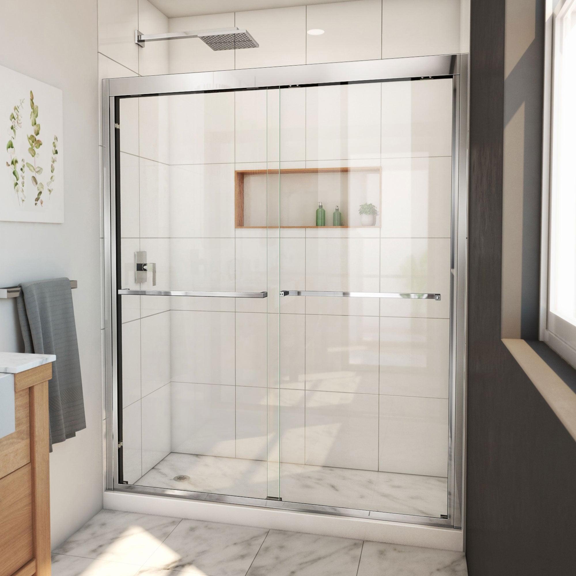 Duet Plus 56" - 60" W x 72" H Double Sliding Semi-Frameless Shower Door