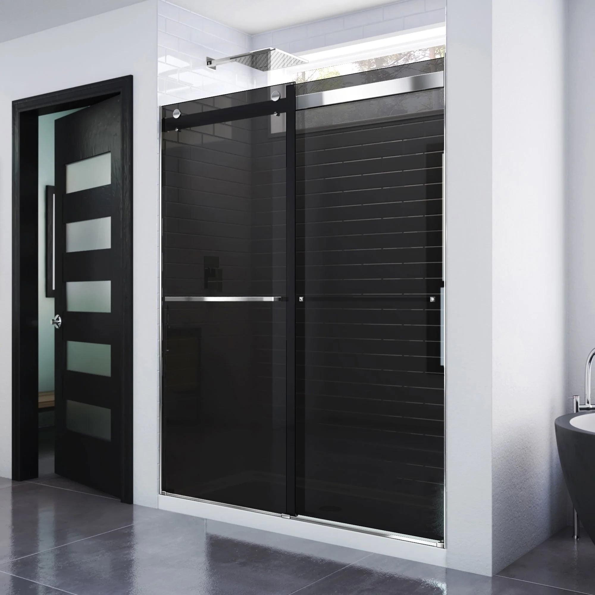 56" - 60" W x 76" H Reversible Frameless Shower Door with ClearMax Technology