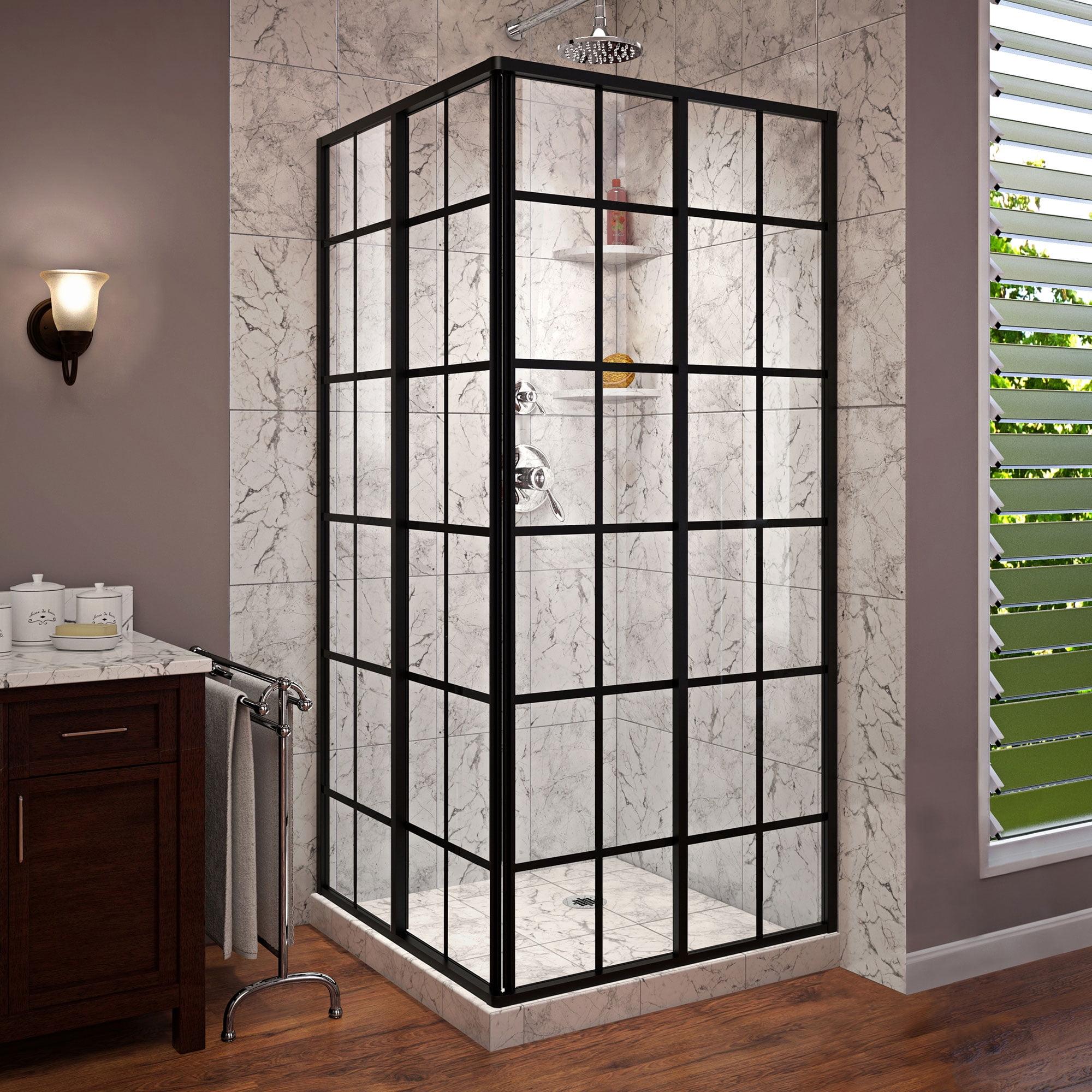 French Corner 40.5" x 72" Square Sliding Shower Enclosure