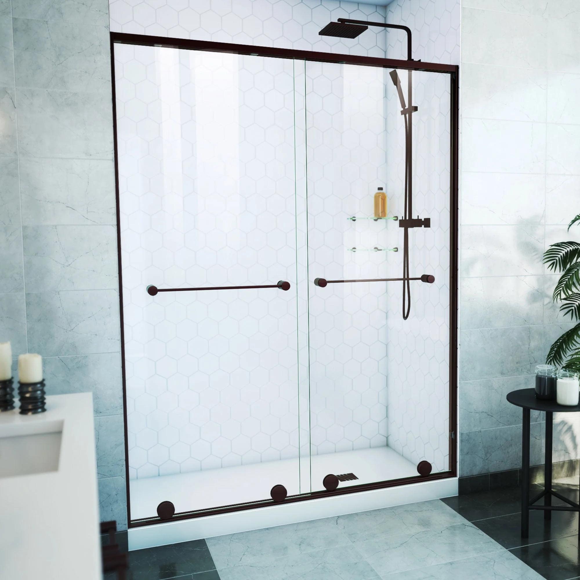 Harmony 56 - 60 in. W x 58 in. H Semi-Frameless Tub Door with ClearMax™ Technology