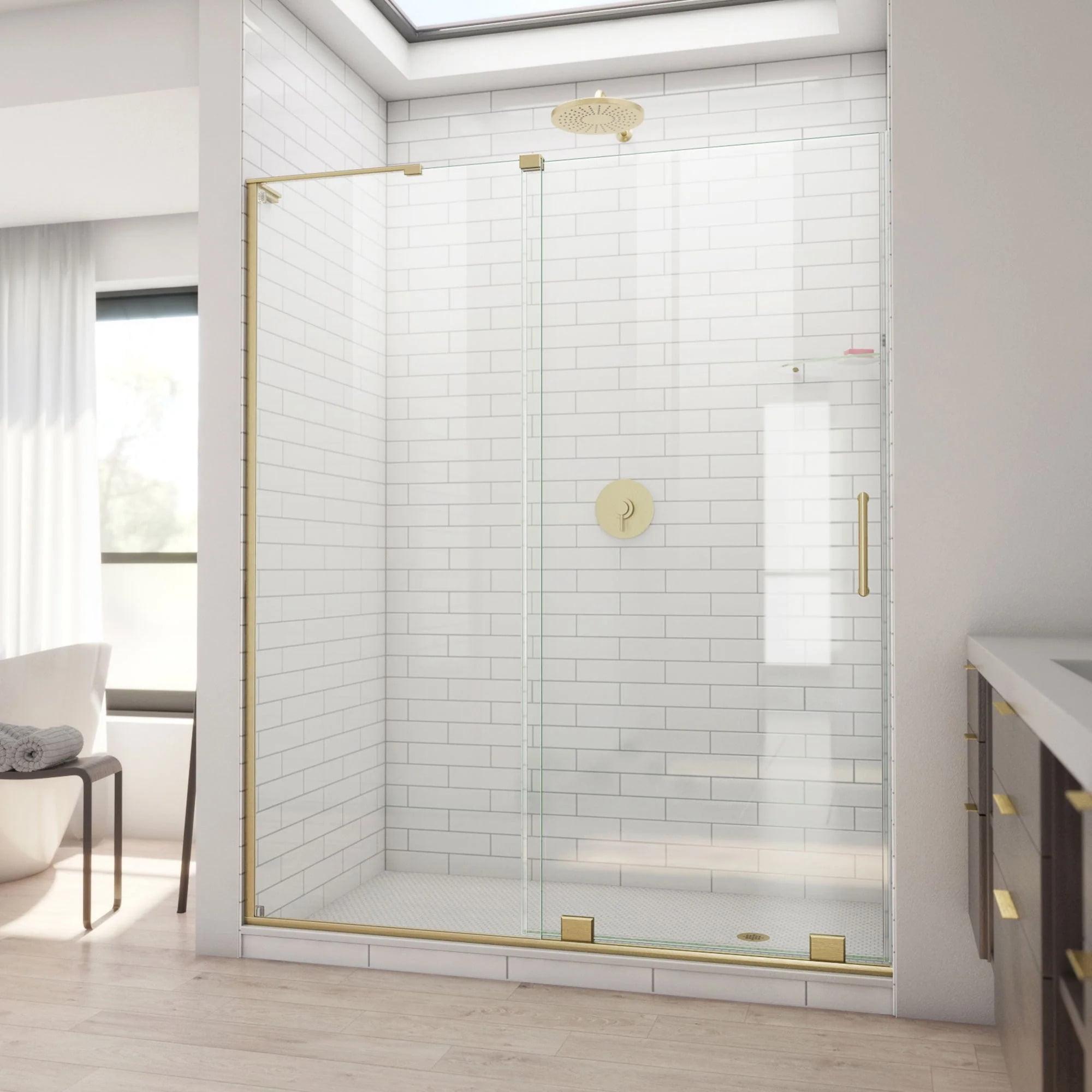 Mirage-X Brushed Gold Frameless Sliding Shower Door