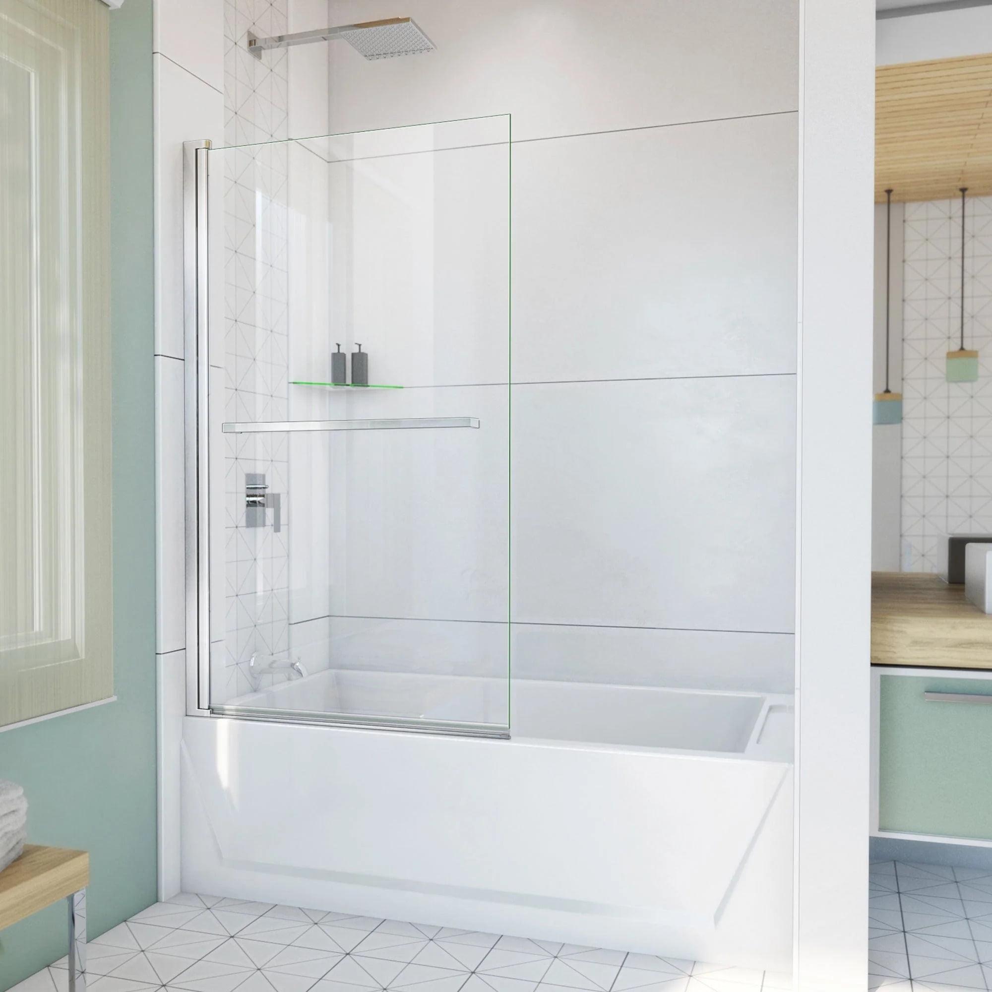 Aqua-Q Swing 58" H Frameless Tub Door