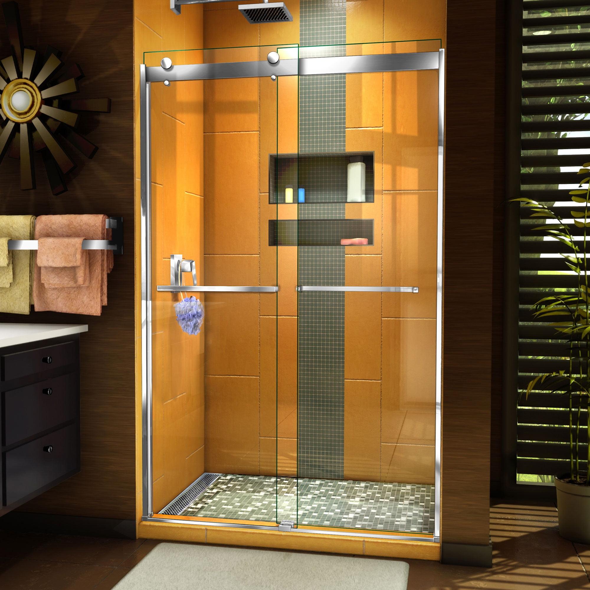 Sapphire 44-48" Brushed Nickel Semi-Frameless Sliding Shower Door