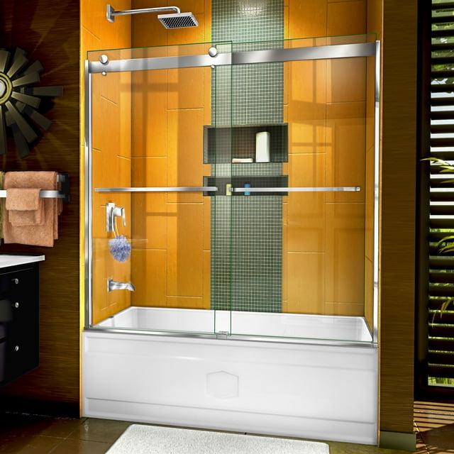 Sapphire 56" W x 60" H Bypass Semi-Frameless Tub Door with ClearMax™ Technology