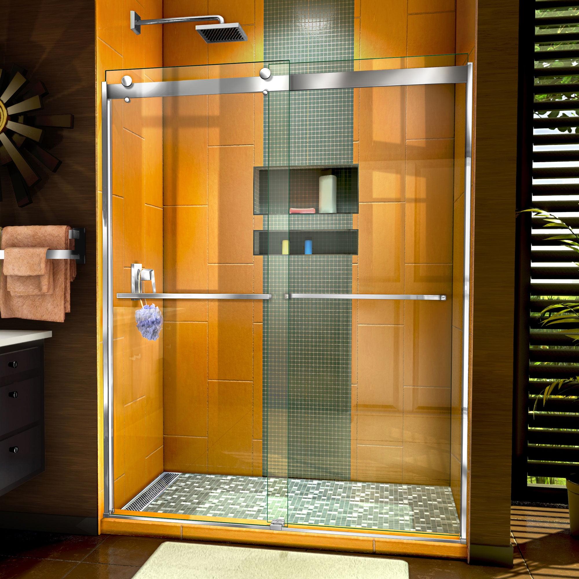 Sapphire 56-60" Clear Glass Semi-Frameless Sliding Shower Door