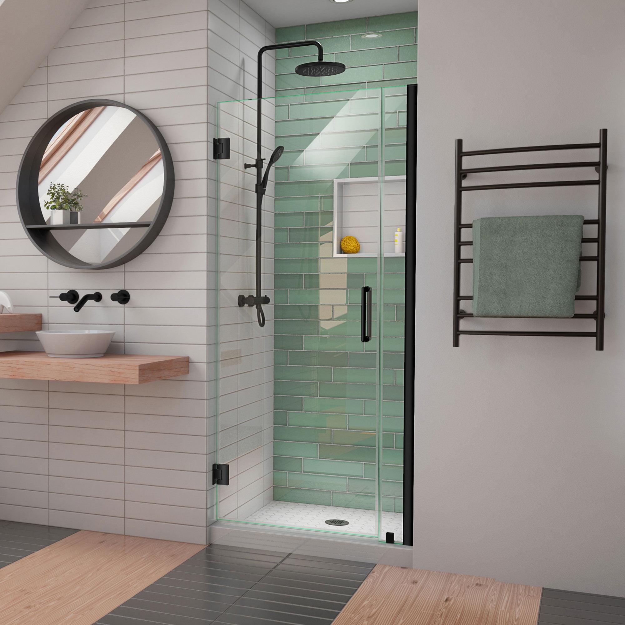 DreamLine Unidoor-LS 33-34 in. W x 72 in. H Frameless Hinged Shower Door in Satin Black
