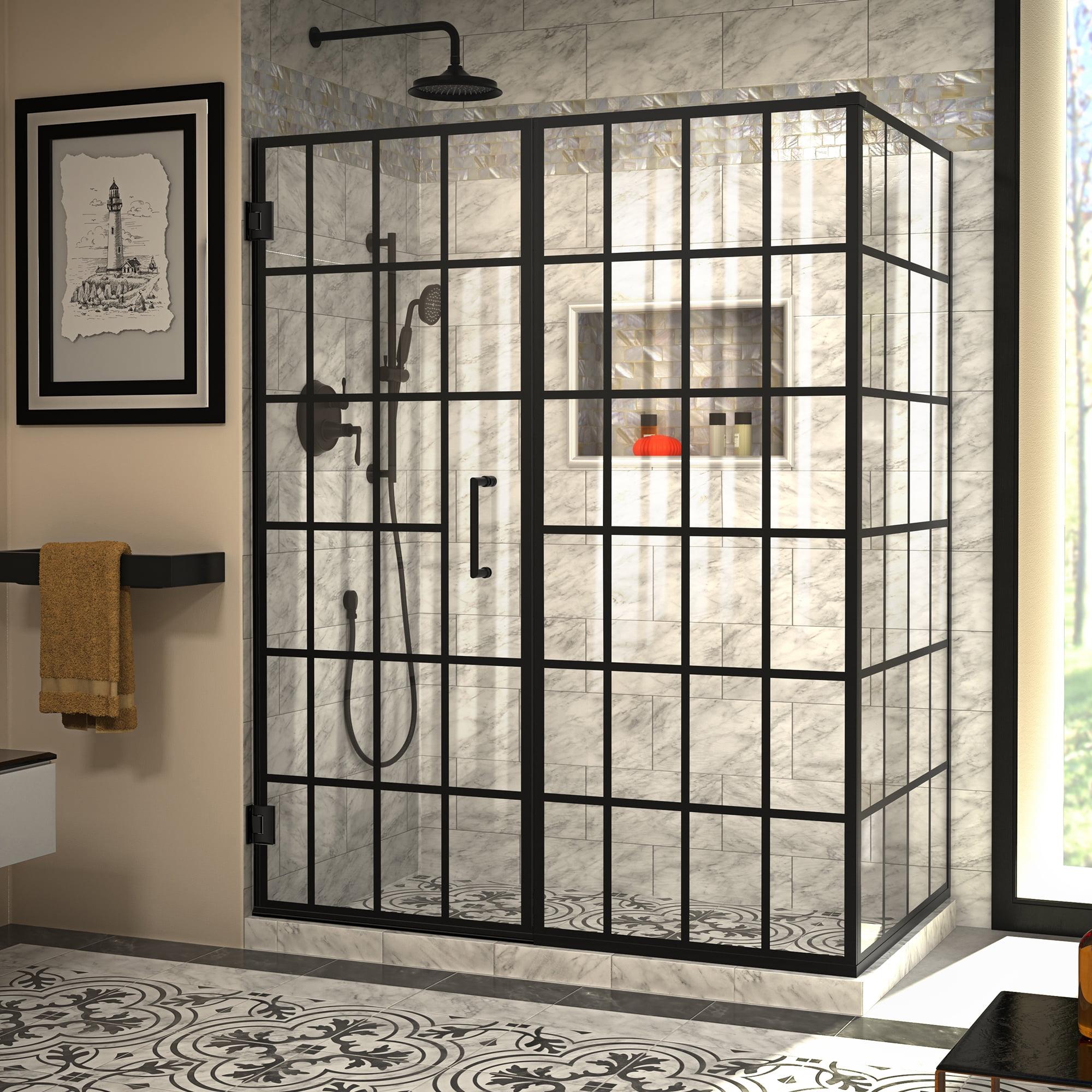 Unidoor Toulon Frameless 57.88" x 72" Rectangle Hinged Shower Enclosure