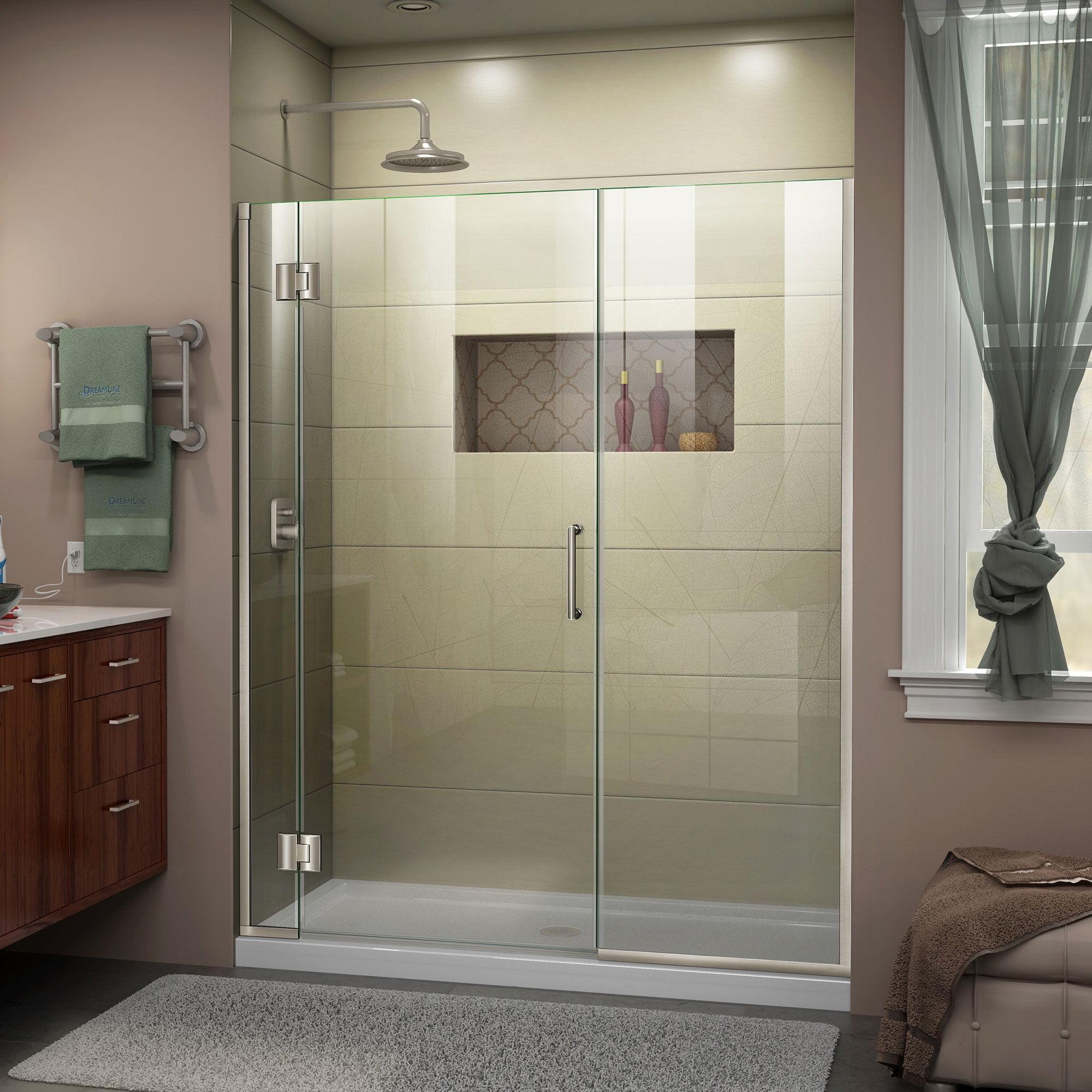 Unidoor-X 58" W x 72" H Hinged Frameless Shower Door