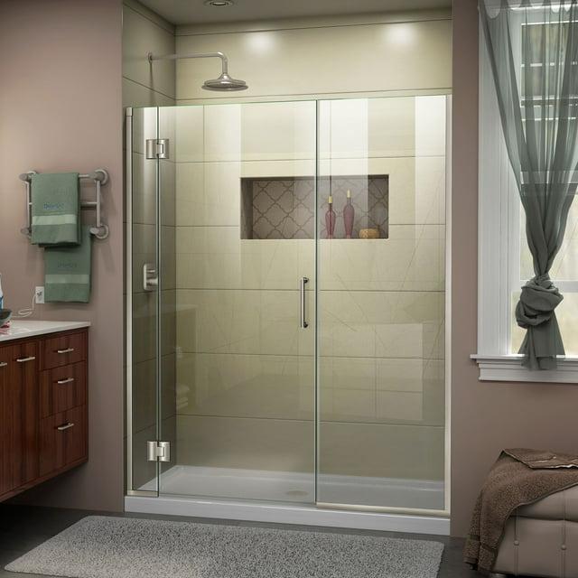 DreamLine Unidoor-X 58" W x 72" H Hinged Frameless Shower Door D1302272-04