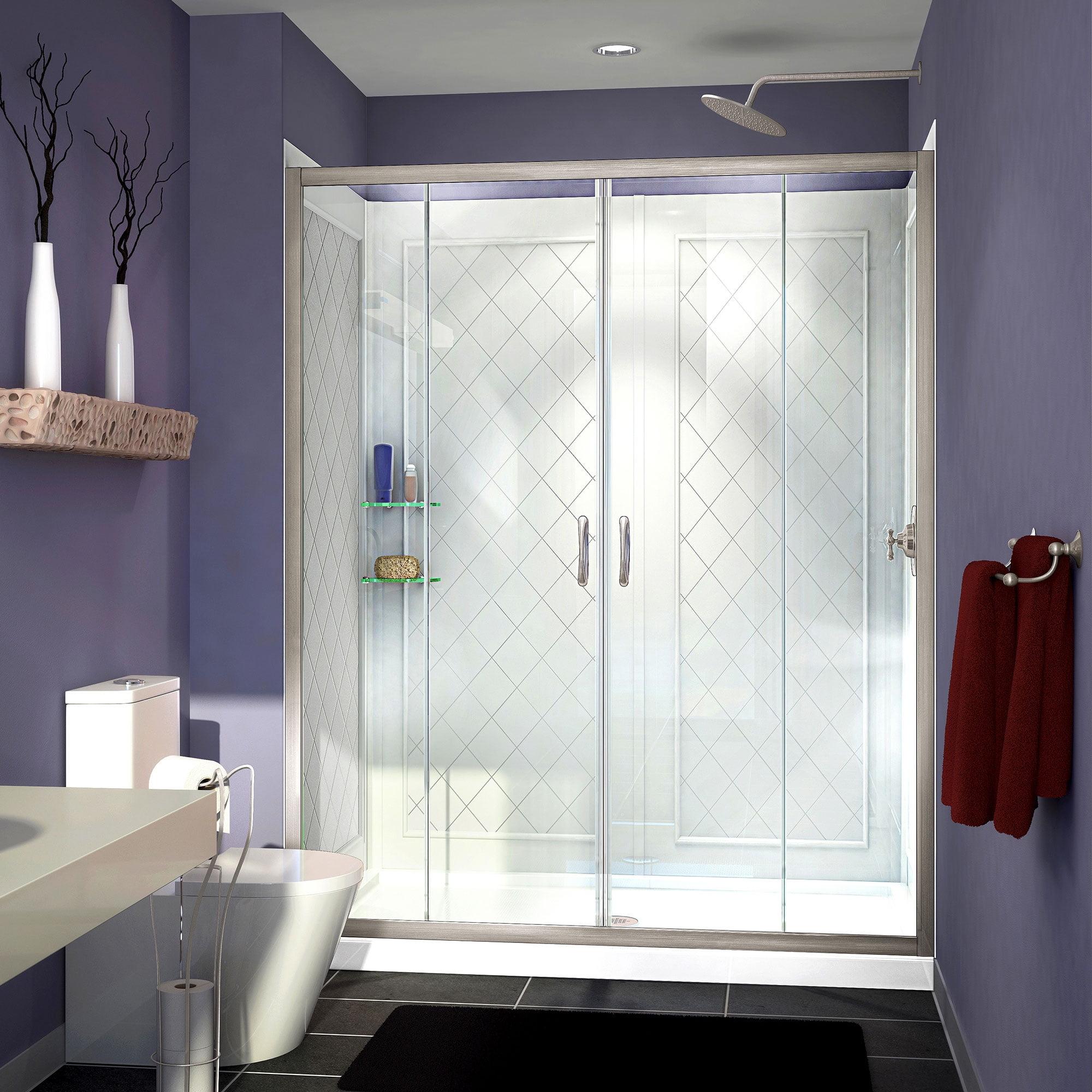 Visions 60" x 30" x 76.75" Sliding Frameless Shower Door